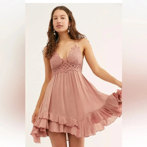 *Final Price* Free People Adella Slip Dress Rose Size Small NWT Retails $88 - Picture 4 of 7